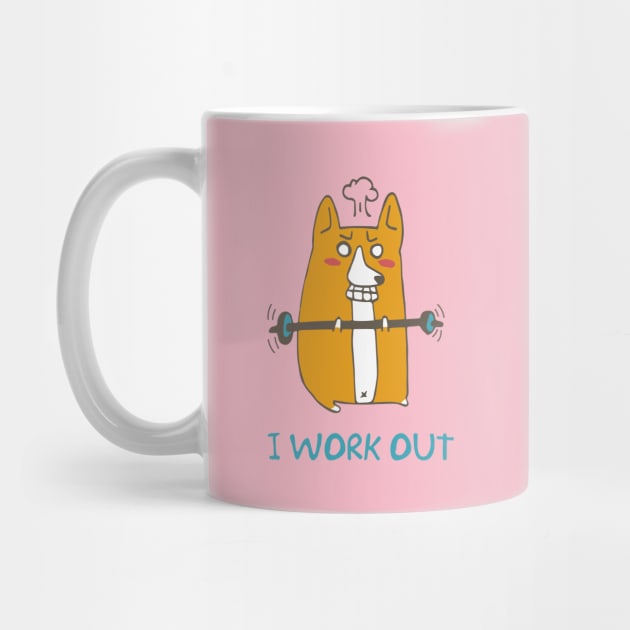 Corgi work out by juliawudesign